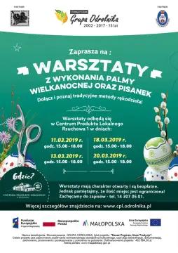 Zapraszamy na WARSZTATY Z WYKONANIA PALMY WIELKANOCNEJ, PISANEK - marzec 2019